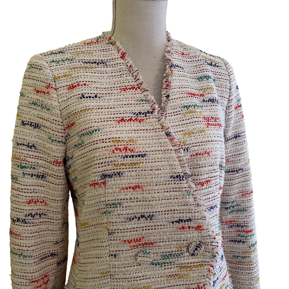 Lela Rose Pearl Multi-Color Slim Tweed Jacket 4 NEW - Picture 3 of 11